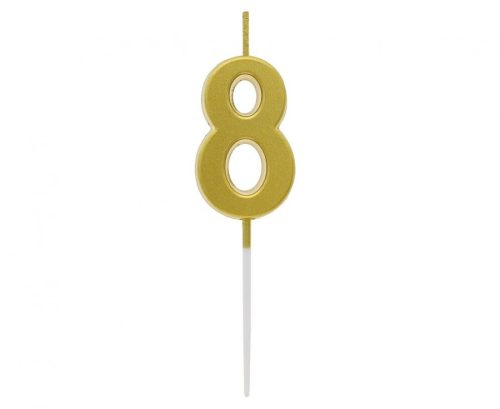 Number Gold Metallic, number candle, cake candle 8