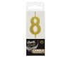 Number Gold Metallic, number candle, cake candle 8