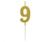 Number Gold Metallic, Gold numeral candle, birthday cake candle number 9