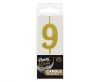 Number Gold Metallic, Gold numeral candle, birthday cake candle number 9