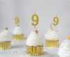 Number Gold Metallic, Gold numeral candle, birthday cake candle number 9