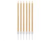 Colour Metallic Light Gold Gold Cake Candle, 6-piece Candle Set