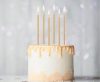 Colour Metallic Light Gold Gold Cake Candle, 6-piece Candle Set