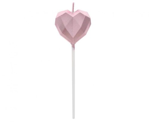 Love Diamond Heart Rose Gold, Heart Cake Candle