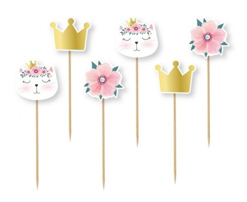 Cat Sleepy decorative stick 6 pieces