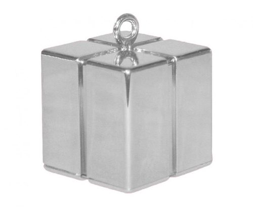 Colour Silver Silver present box shaped balloon weight