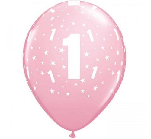 Happy Birthday Pastel Pink Balloon, 6 pcs 11 inch (28 cm)