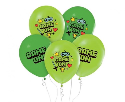 Gamer Game On Toy Balloon, 5 pcs 12 inch (30cm)