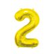 Number Gold, Number 2 foil balloon 85 cm