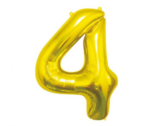 Number Gold, Number 4 Foil Balloon 85 cm