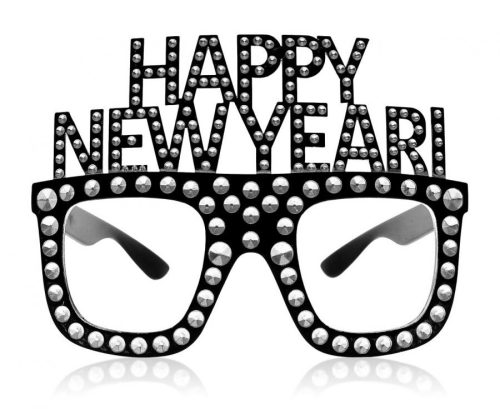 Happy New Year Happy New Year Silver, Silver party glasses