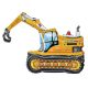 Vehicle Excavator 3D Excavator Foil Balloon 89 cm