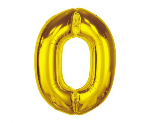 Number Gold Gold Number 0 Foil Balloon 92 cm