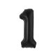 Number B&C Matt Black Black Number 1 Foil Balloon 85 cm