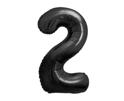 Number B&C Matt Black Black Number 2 Foil Balloon 85 cm