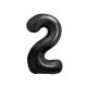 Number B&C Matt Black Black Number 2 Foil Balloon 85 cm