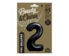 Number B&C Matt Black Black Number 2 Foil Balloon 85 cm