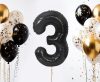 Number B&C Matt Black Black Number 3 Foil Balloon 85 cm