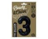 Number B&C Matt Black Black Number 3 Foil Balloon 85 cm