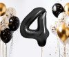 Number B&C Matt Black Black number 4 foil balloon 85 cm