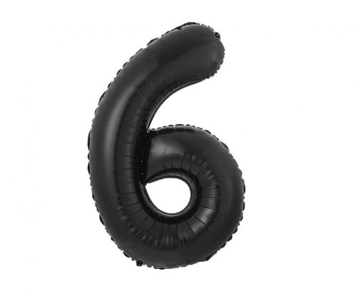 Number B&C Matt Black Black Number 6 Foil Balloon 85 cm