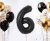 Number B&C Matt Black Black Number 6 Foil Balloon 85 cm