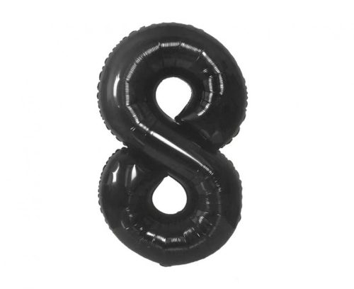 Number B&C Matt Black Black number 8 foil balloon 85 cm