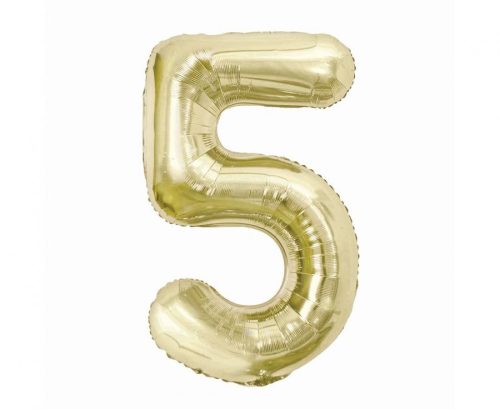 Number B&C Champagne Champagne-colored number 5 foil balloon 85 cm