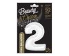 Number B&C White White Number 2 Foil Balloon 92 cm