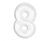 Number B&C White White number 8 foil balloon 92 cm