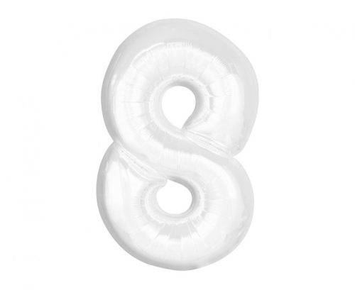 Number B&C White White number 8 foil balloon 92 cm