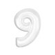 Number B&C White White number 9 foil balloon 92 cm