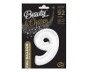 Number B&C White White number 9 foil balloon 92 cm