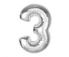 Number Silver Silver number 3 foil balloon 92 cm