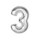 Number Silver Silver number 3 foil balloon 92 cm