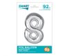 Number Silver Silver Number 8 Foil Balloon 92 cm