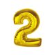 Number Gold Gold Number 2 Foil Balloon 92 cm