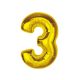 Number Gold Gold Number 3 Foil Balloon 92 cm