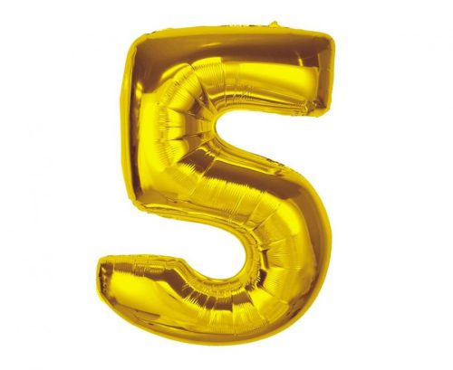 Number Gold Gold Number 5 Foil Balloon 92 cm