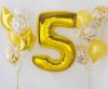 Number Gold Gold Number 5 Foil Balloon 92 cm