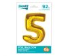 Number Gold Gold Number 5 Foil Balloon 92 cm