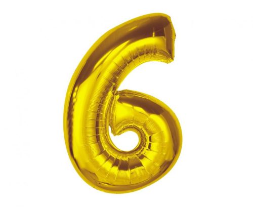 Number Gold Gold Number 6 Foil Balloon 92 cm