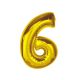 Number Gold Gold Number 6 Foil Balloon 92 cm