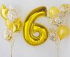 Number Gold Gold Number 6 Foil Balloon 92 cm