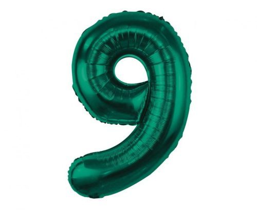 Number B&C Bottle Green Green number 9 foil balloon 85 cm