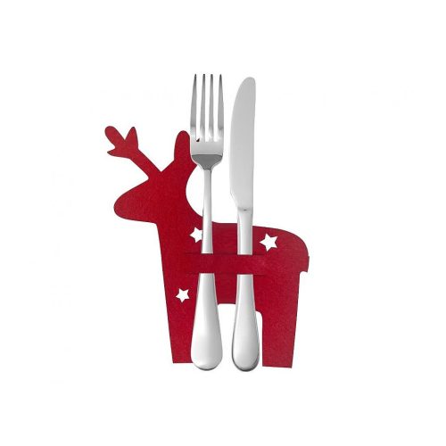 Christmas Red Reindeer Cutlery Holder Set of 4