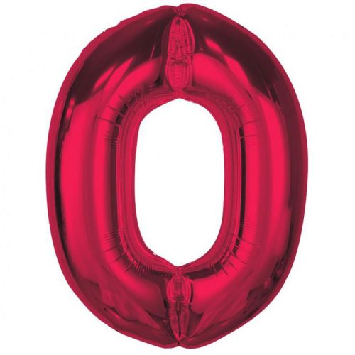 Number Red Red Number 0 Foil Balloon 92 cm