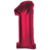 Number Red Red number 1 foil balloon 92 cm