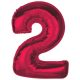 Number Red Red Number 2 Foil Balloon 92 cm