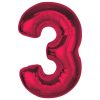 Number Red Red number 3 foil balloon 92 cm